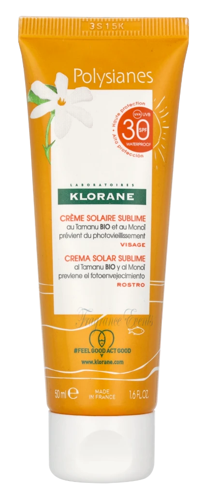 Klorane Polysianes Solar Sublime Face Sun Cream SPF30